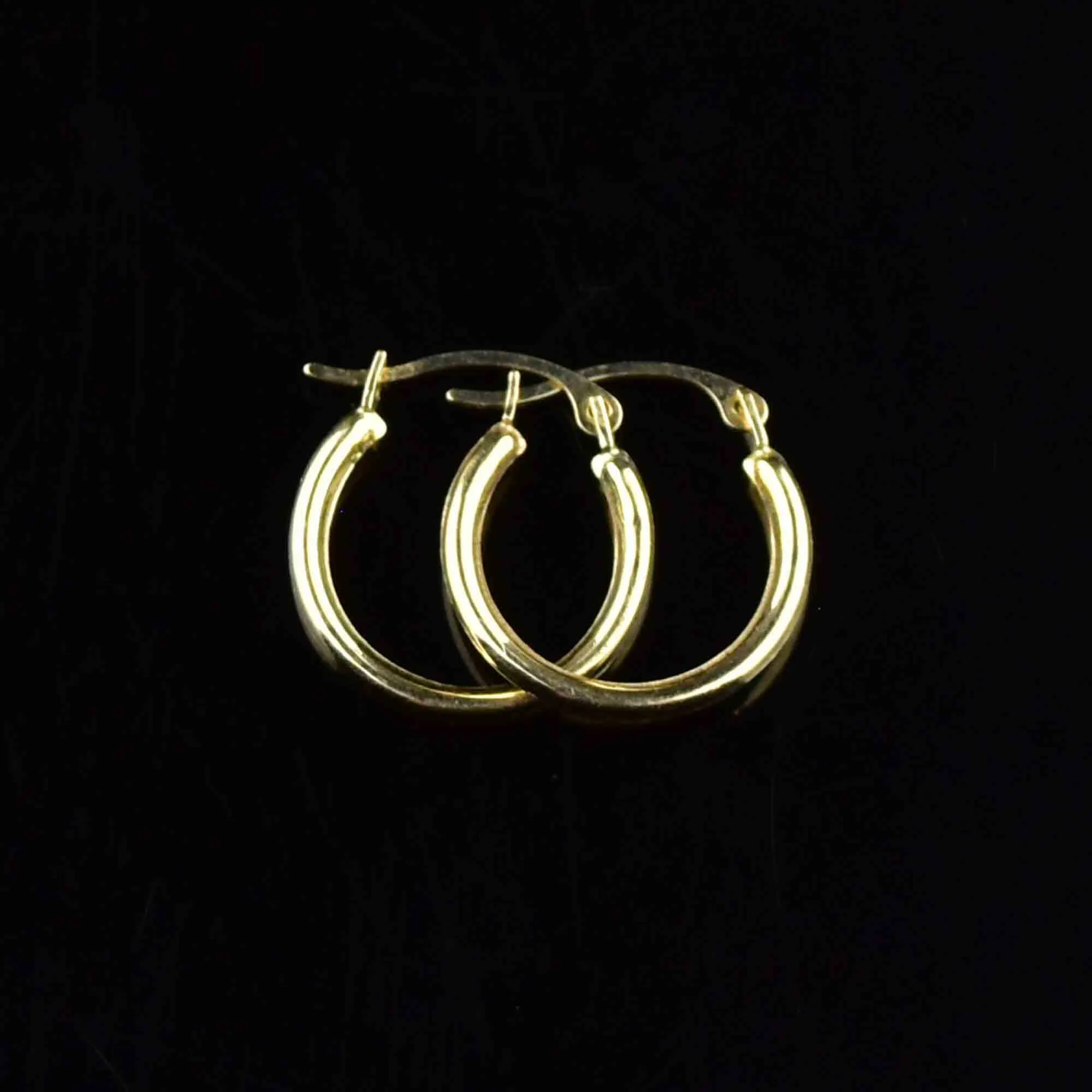 10K Solid Gold Huggie Style Hoop Earrings