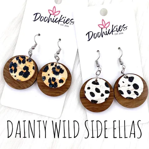 1.25 Dainty Wild Side Ella Earrings - Peach Leopard