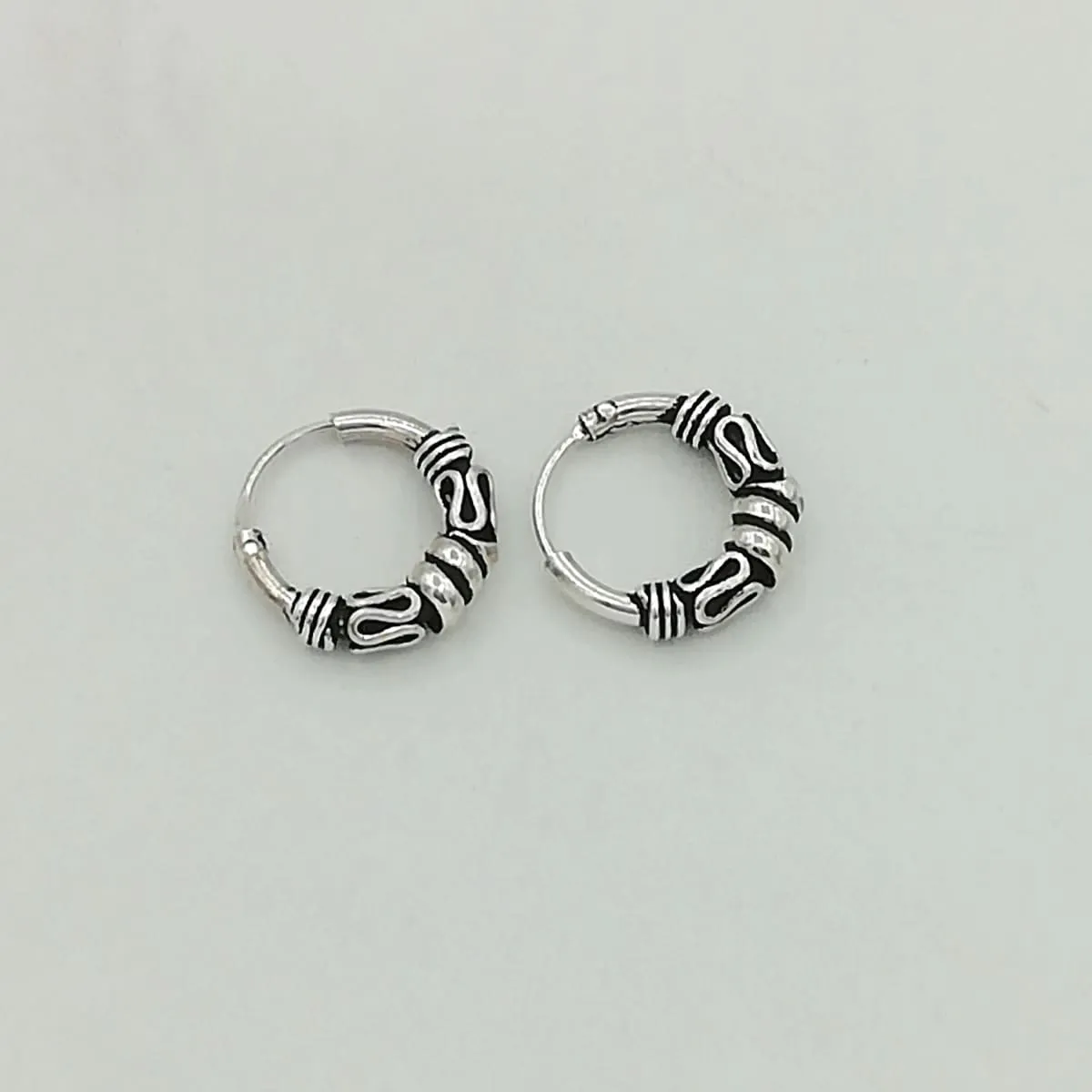 12mm Ethnic Bali hoops | Tribal hoop earrings | Ear piercings | Minimalist hoops | E38