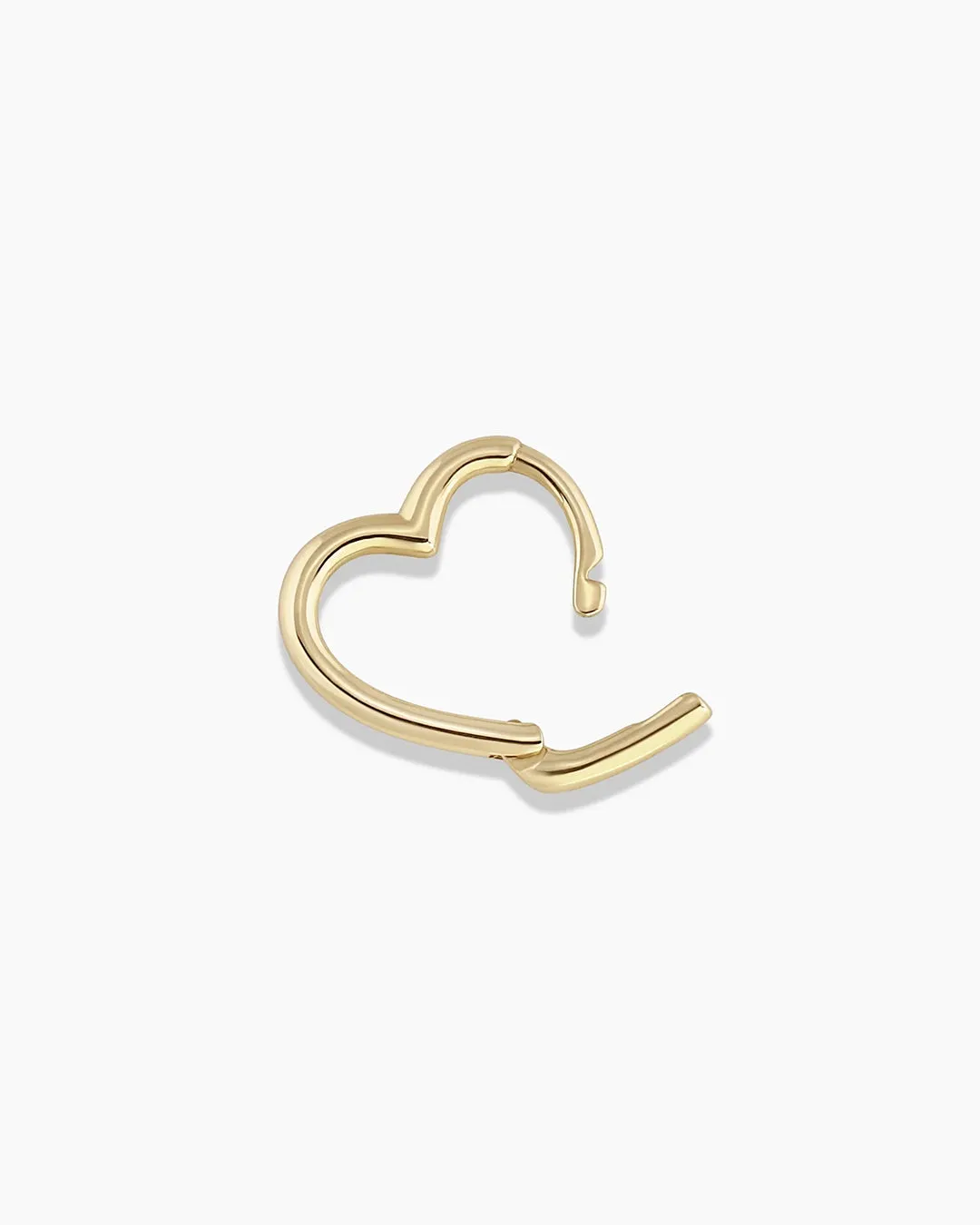 14k Gold Mini Open Heart Huggies