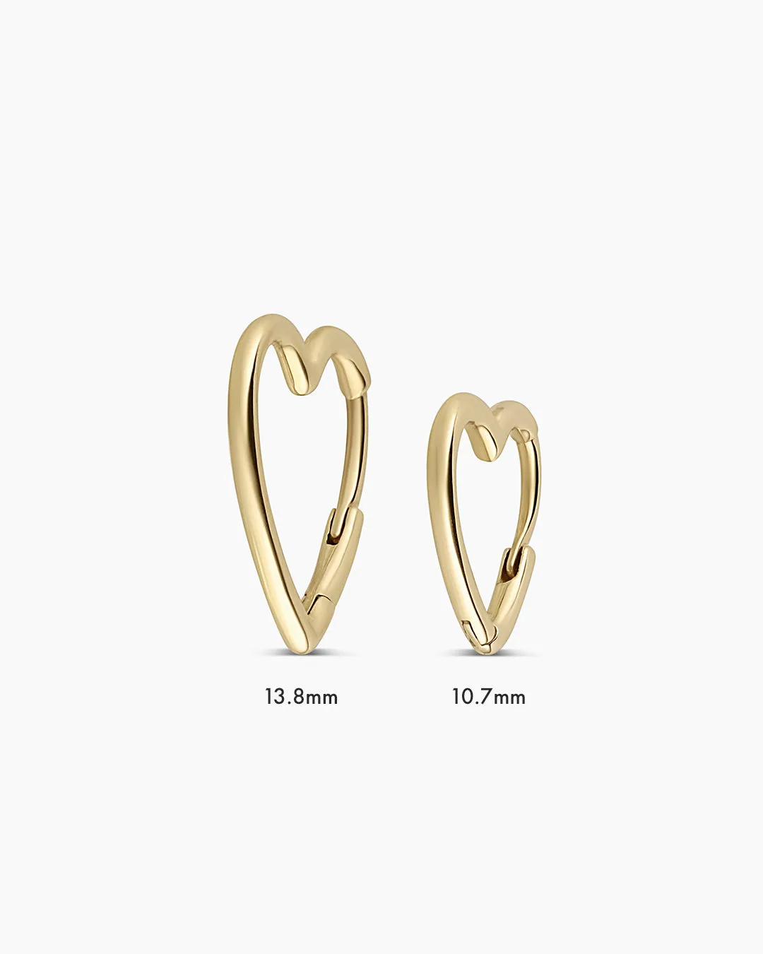 14k Gold Mini Open Heart Huggies