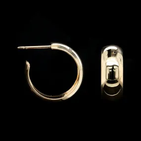 14K Yellow Gold Estate Hoop Earrings