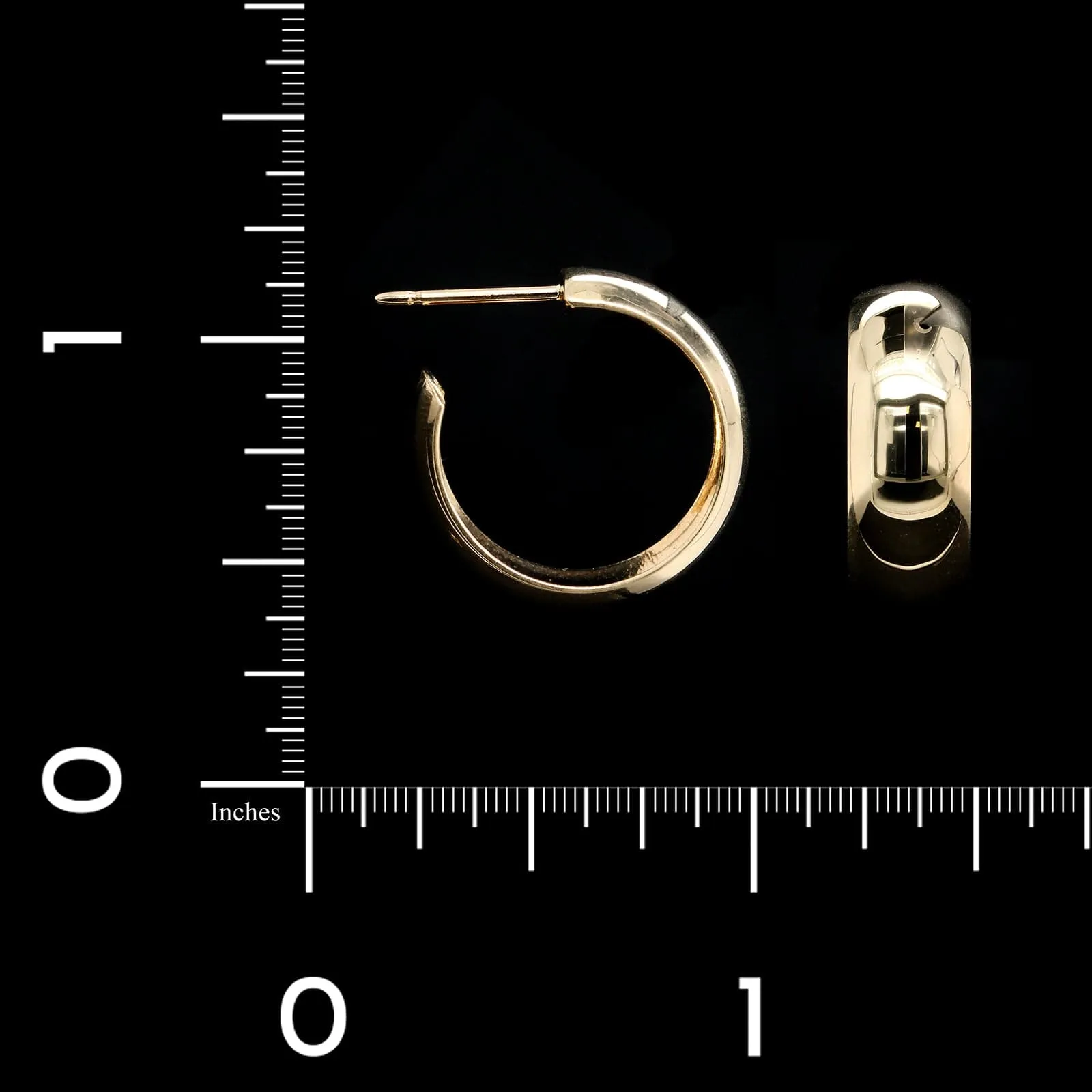 14K Yellow Gold Estate Hoop Earrings