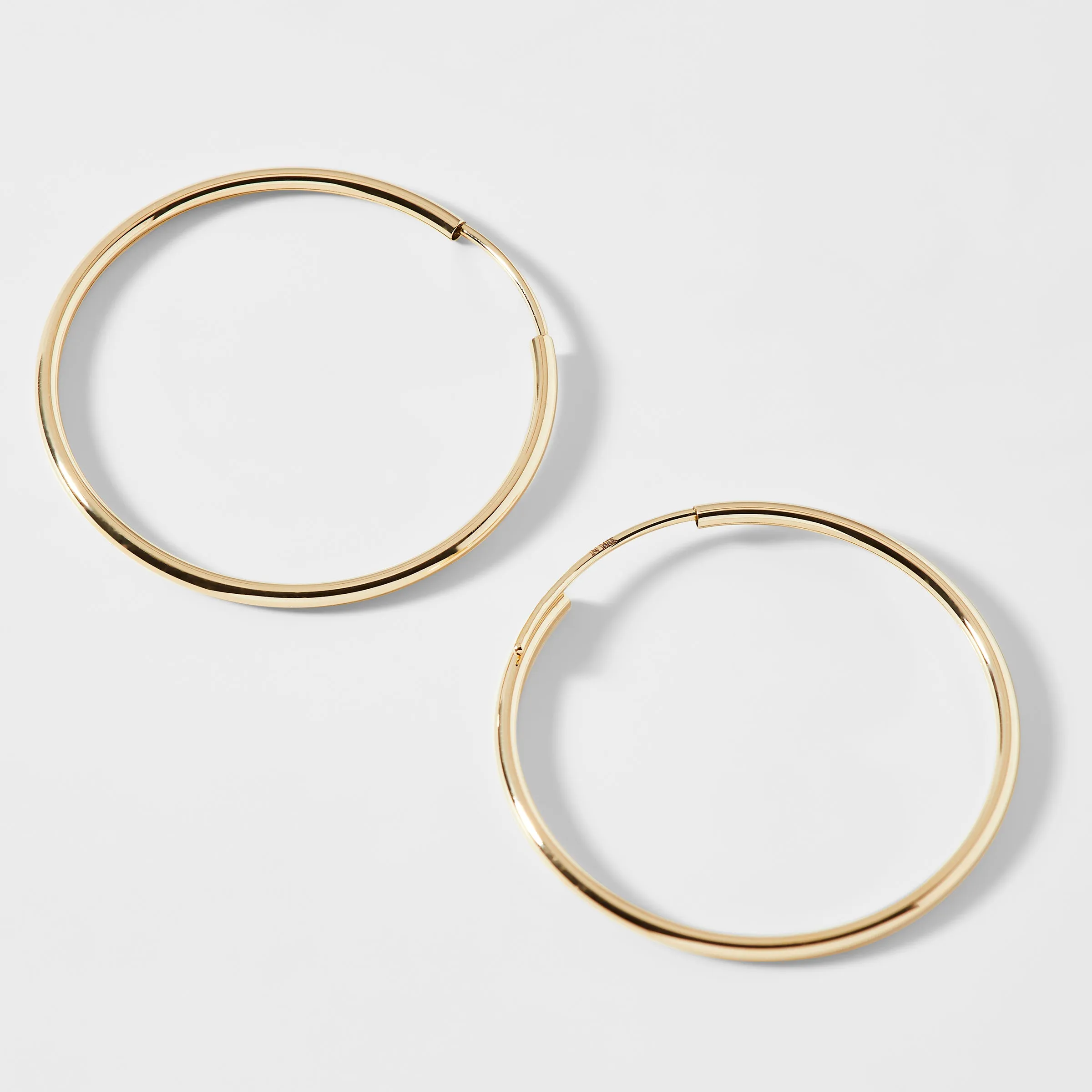 14KT GOLD 25MM ENDLESS HOOP EARRINGS