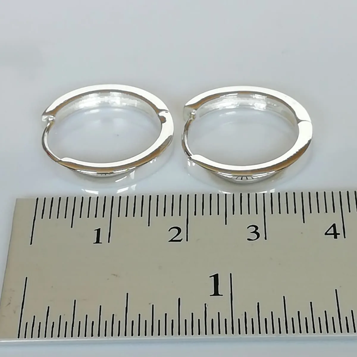 20 mm silver hoops | Flat hoops | Silver jewelry | Silver ear hoops | Chunky hoops |  E215