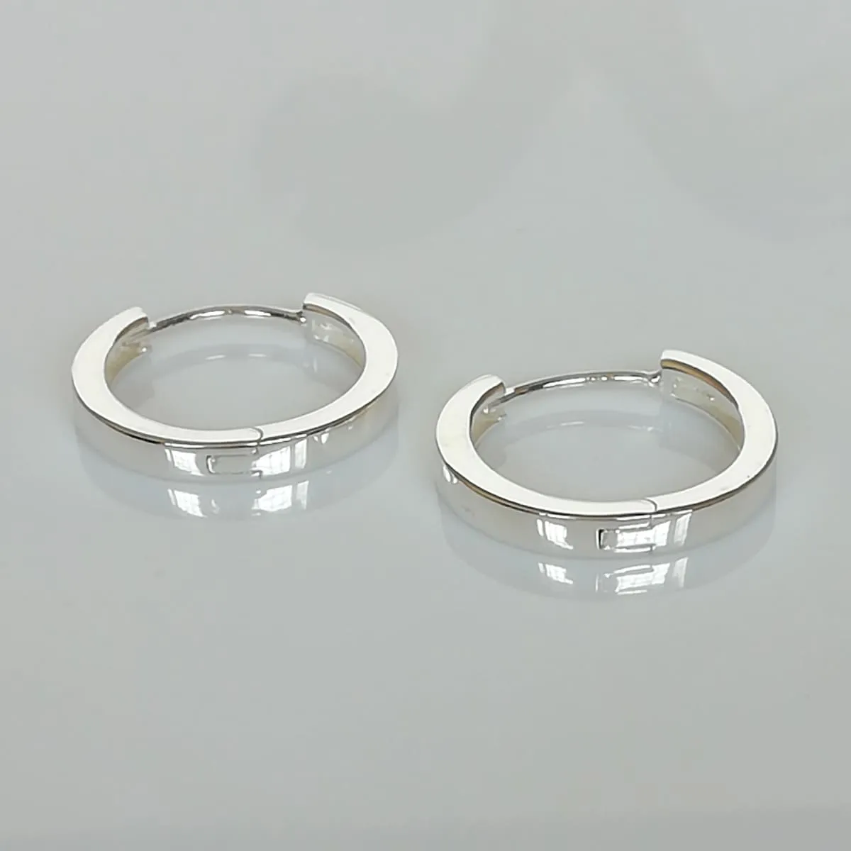 20 mm silver hoops | Flat hoops | Silver jewelry | Silver ear hoops | Chunky hoops |  E215