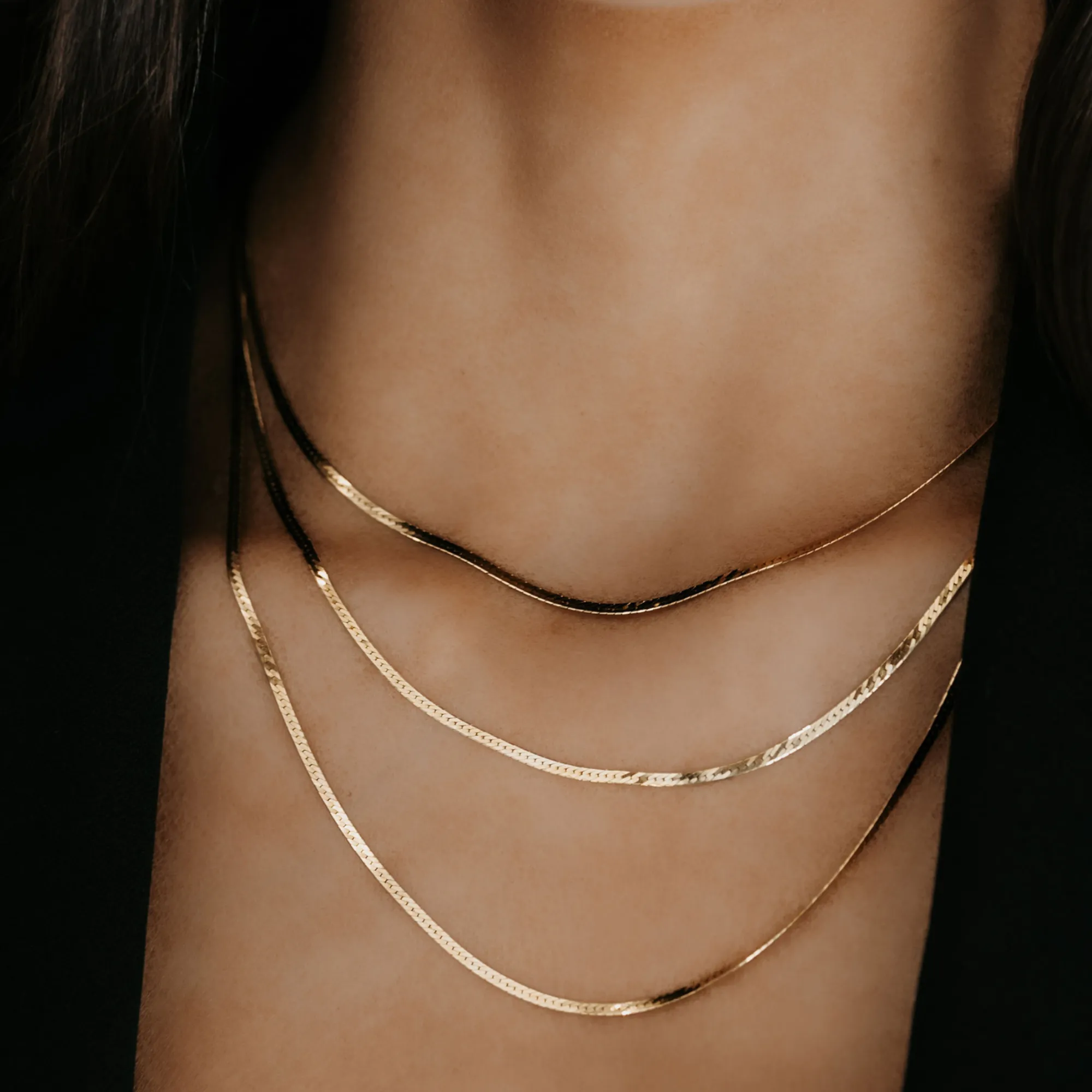 3 Row Herringbone Necklace