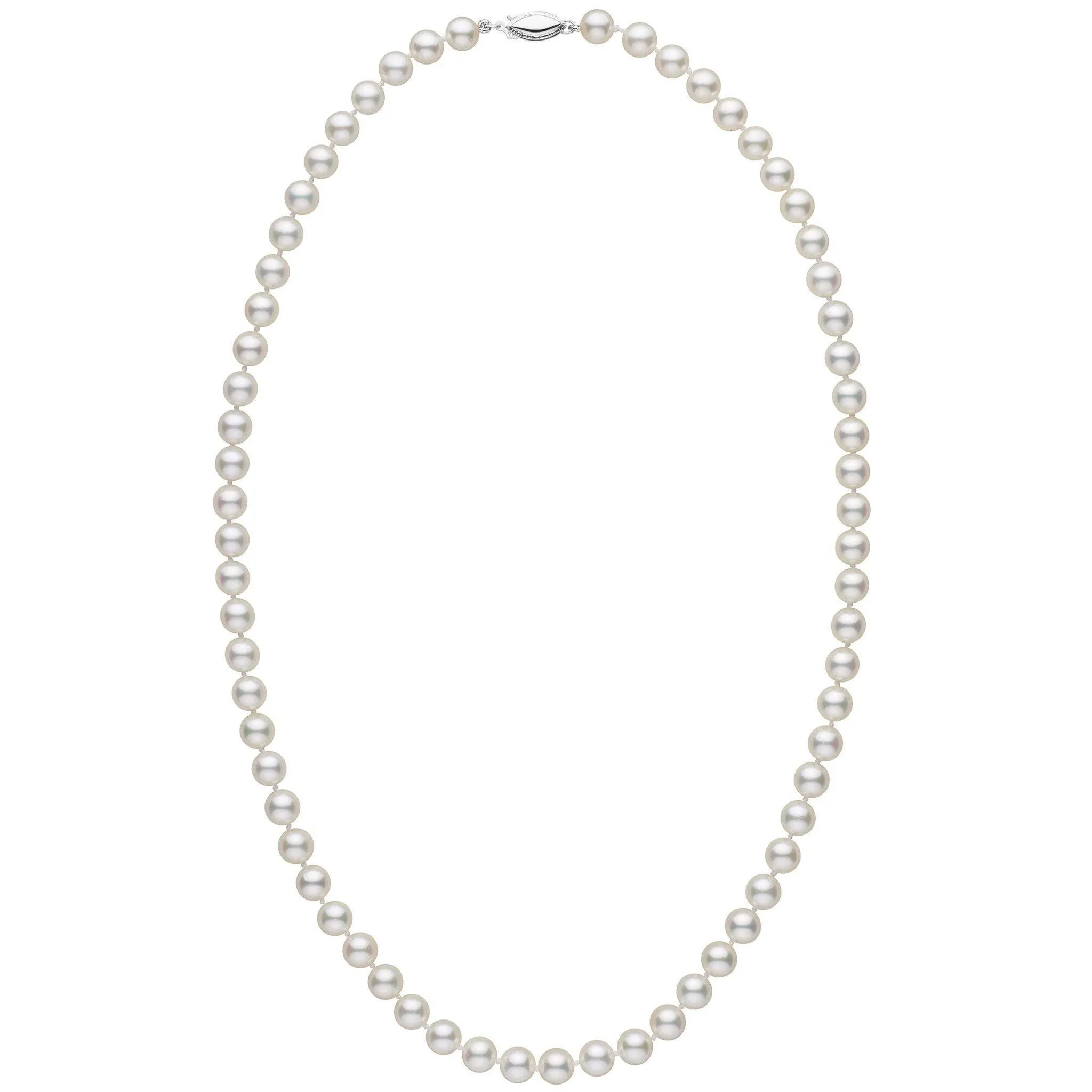 6.5-7.0 mm 22 Inch AA  White Akoya Pearl Necklace