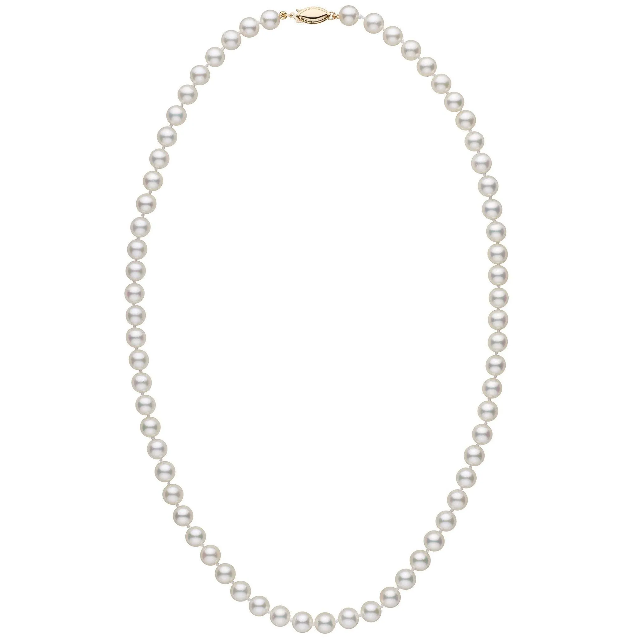 6.5-7.0 mm 22 Inch AA  White Akoya Pearl Necklace