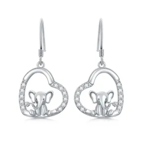 925 Sterling Silver Animal Earrings Elephant Hoop Hypoallergenic Earrings Cute Elephant Jewelry Gifts for Women Girls