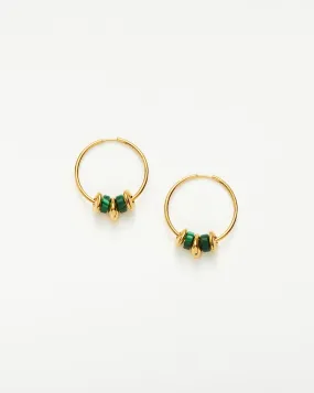 Abacus Beaded Medium Charm Hoop Earrings | 18ct Recycled Gold Vermeil on Recycled Sterling Silver