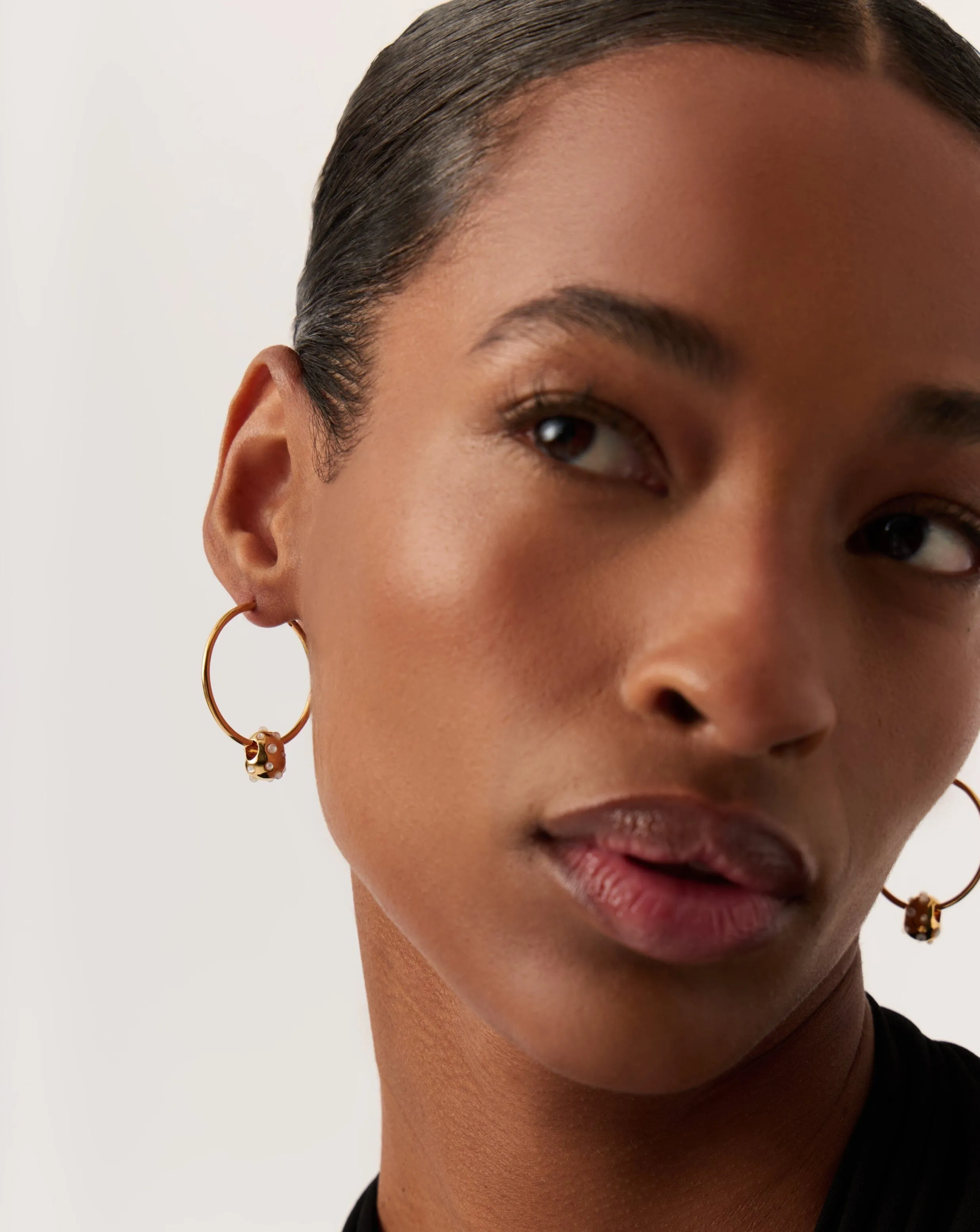 Abacus Nugget Medium Charm Hoop Earrings | 18ct Recycled Gold Vermeil on Recycled Sterling Silver