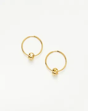 Abacus Nugget Medium Charm Hoop Earrings | 18ct Recycled Gold Vermeil on Recycled Sterling Silver