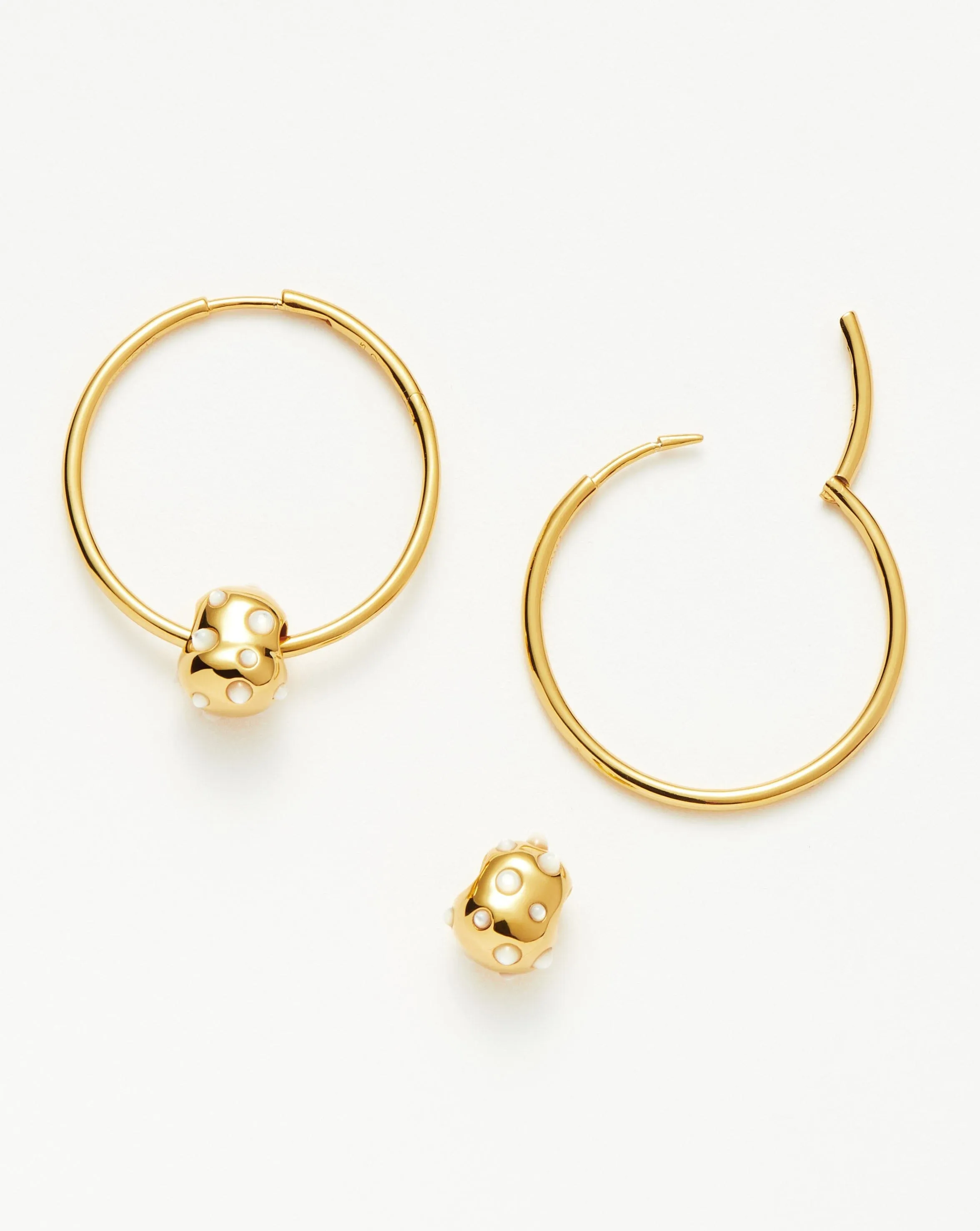 Abacus Nugget Medium Charm Hoop Earrings | 18ct Recycled Gold Vermeil on Recycled Sterling Silver