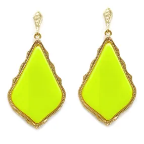 Acrylic Teardrop Earrings - Lemon