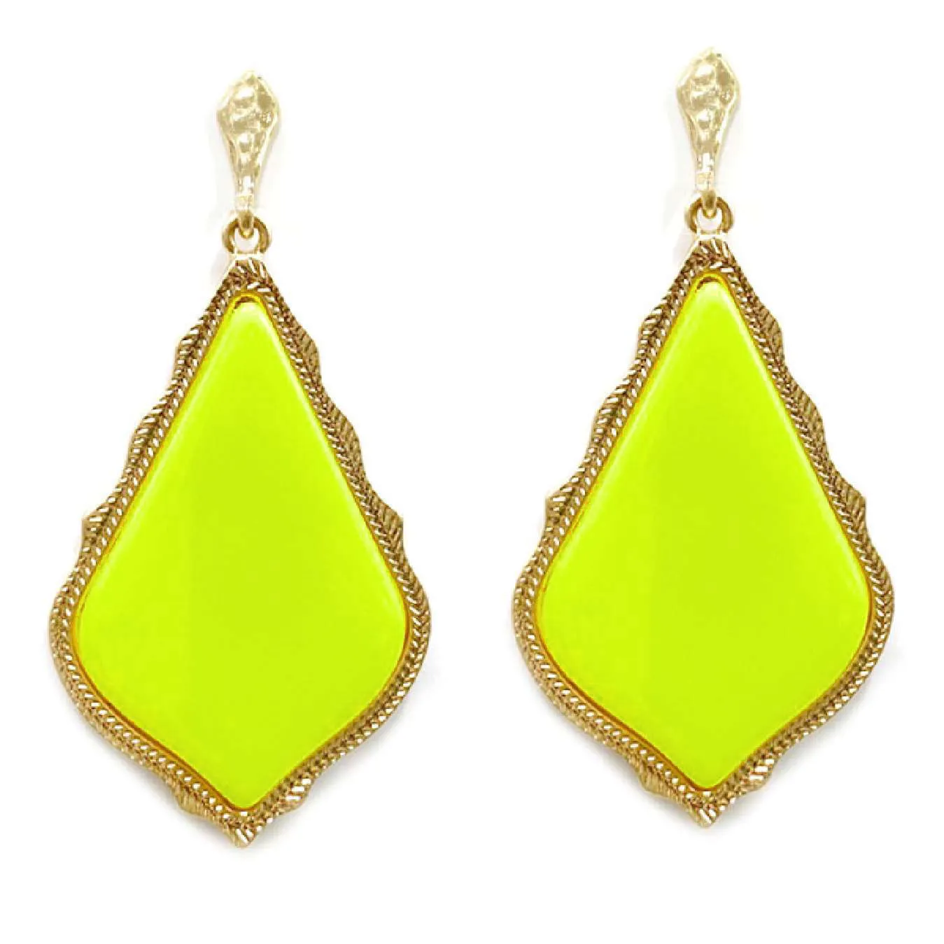 Acrylic Teardrop Earrings - Lemon