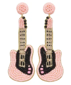 Always In Tune Beaded Guitar Earrings