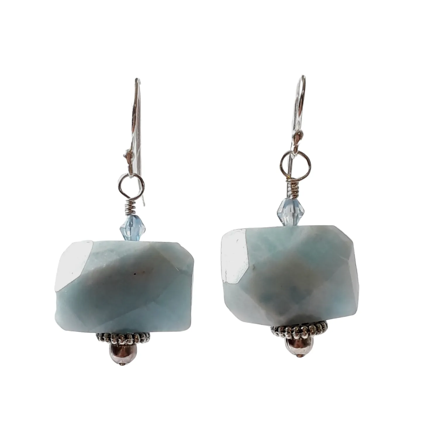 Aquamarine Dangle Silver Earrings