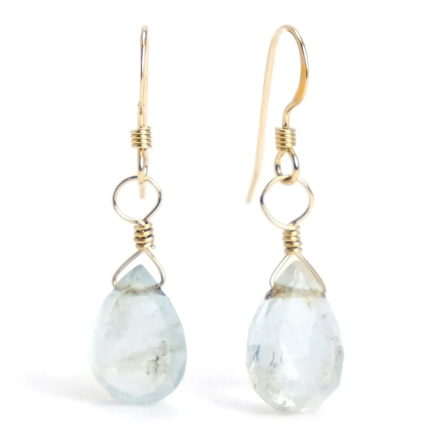 Aquamarine Earrings with Gold Filled Earwires