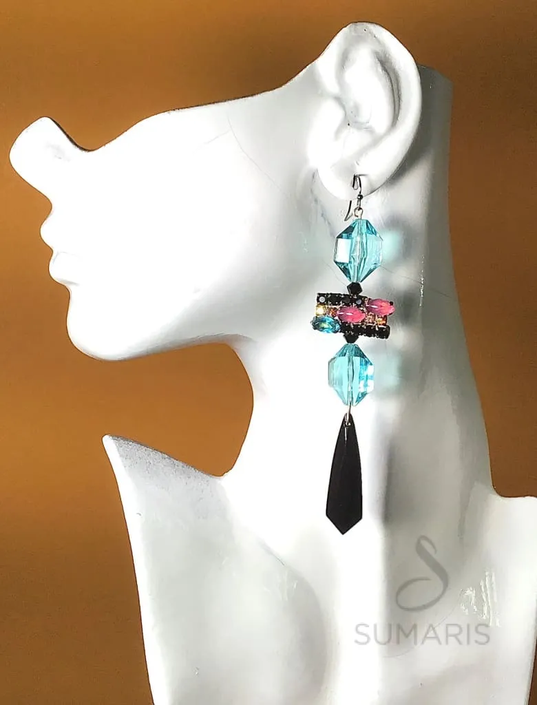 AQUATINE OOAK STATEMENT EARRINGS