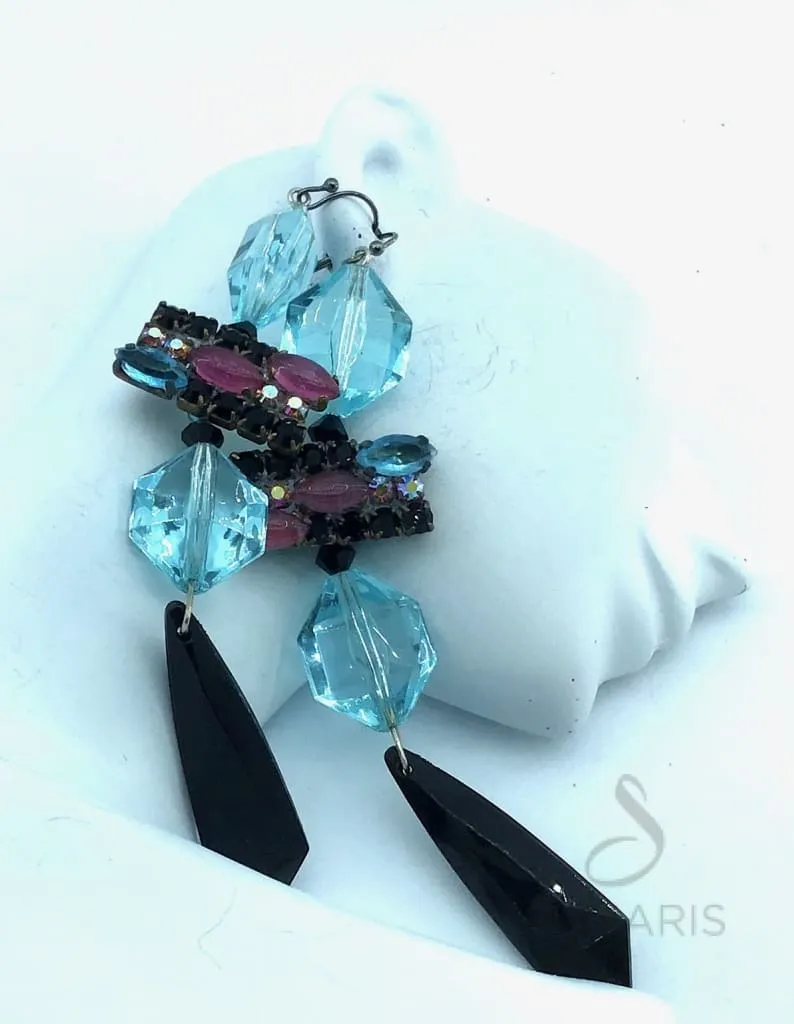 AQUATINE OOAK STATEMENT EARRINGS