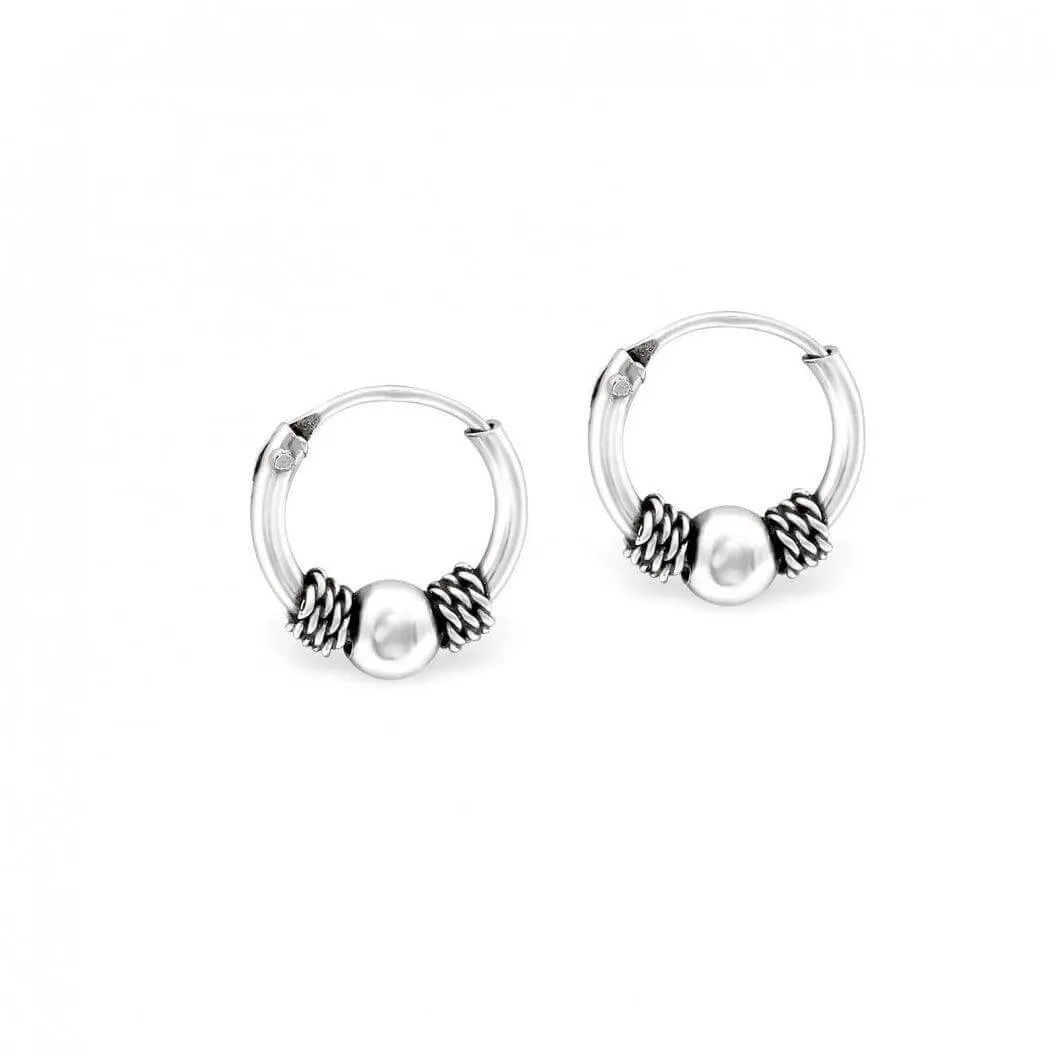 Bali Ball Hoop Earrings