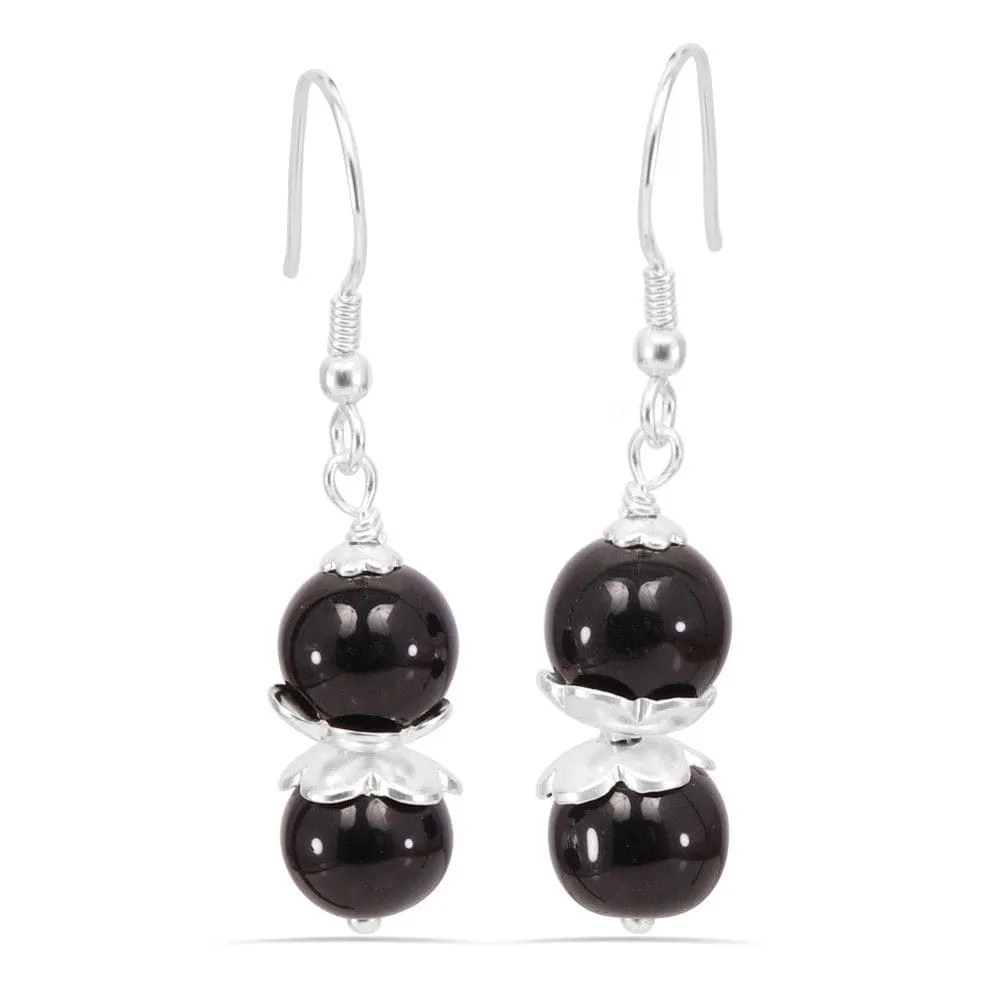 Black Onyx Earring, Sterling Silver Earring, Dangel Earring, Drop Earring, Dainty Earring, Black Onyx Gemstone Earring Gift For Women's