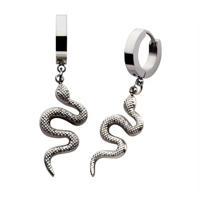 Body Vibe | Snake Dangle Huggie Earrings