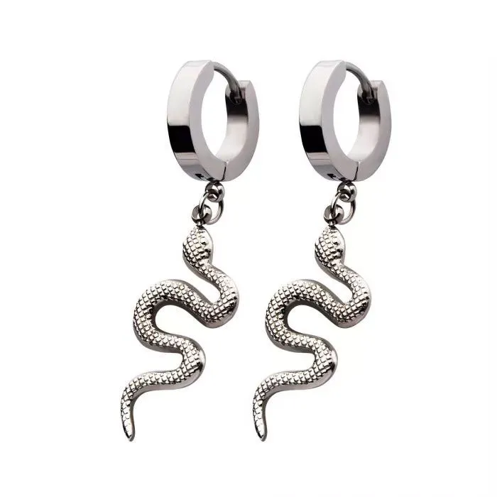 Body Vibe | Snake Dangle Huggie Earrings