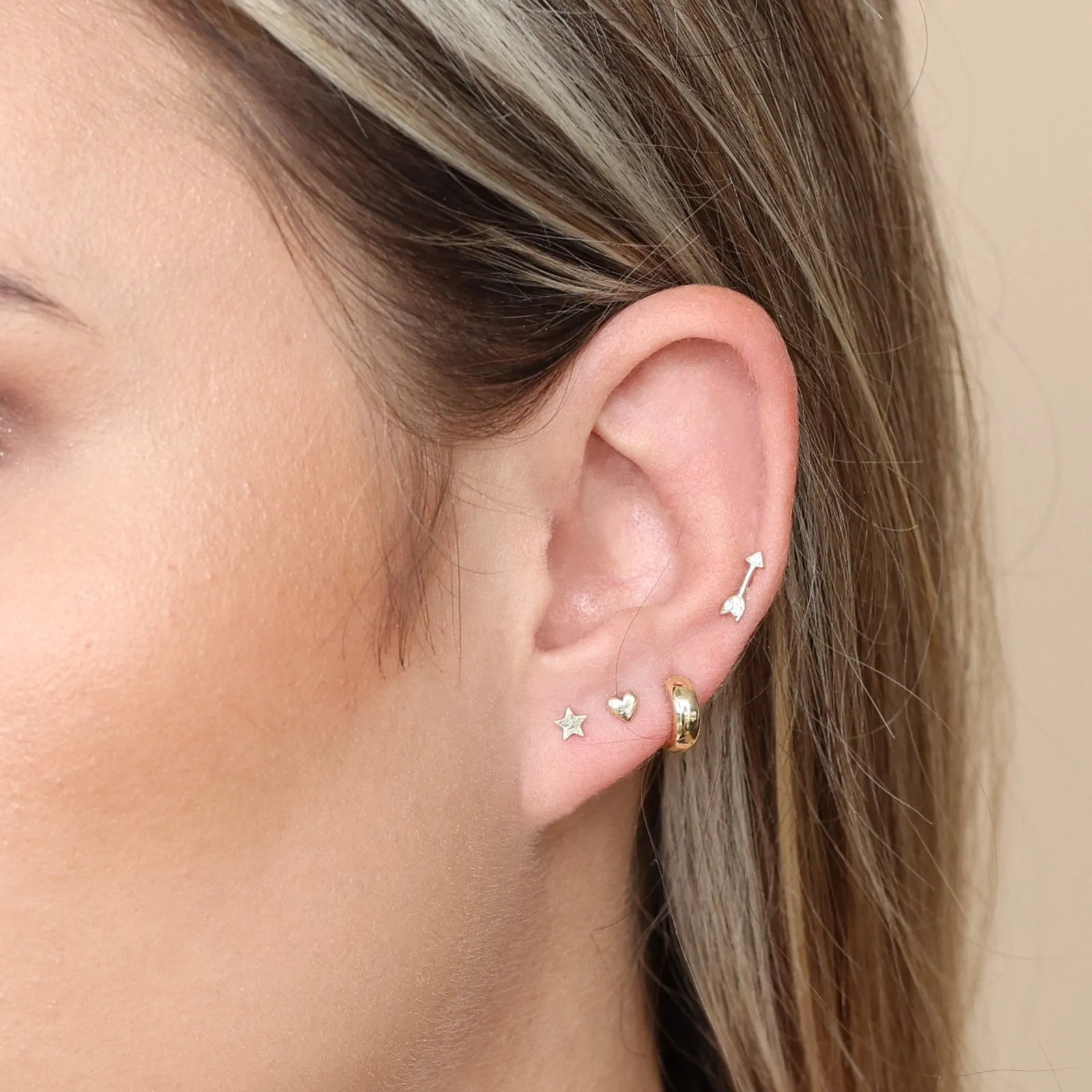 Bubble Hoop Illusion Ear Cuff Earring in Yellow Gold