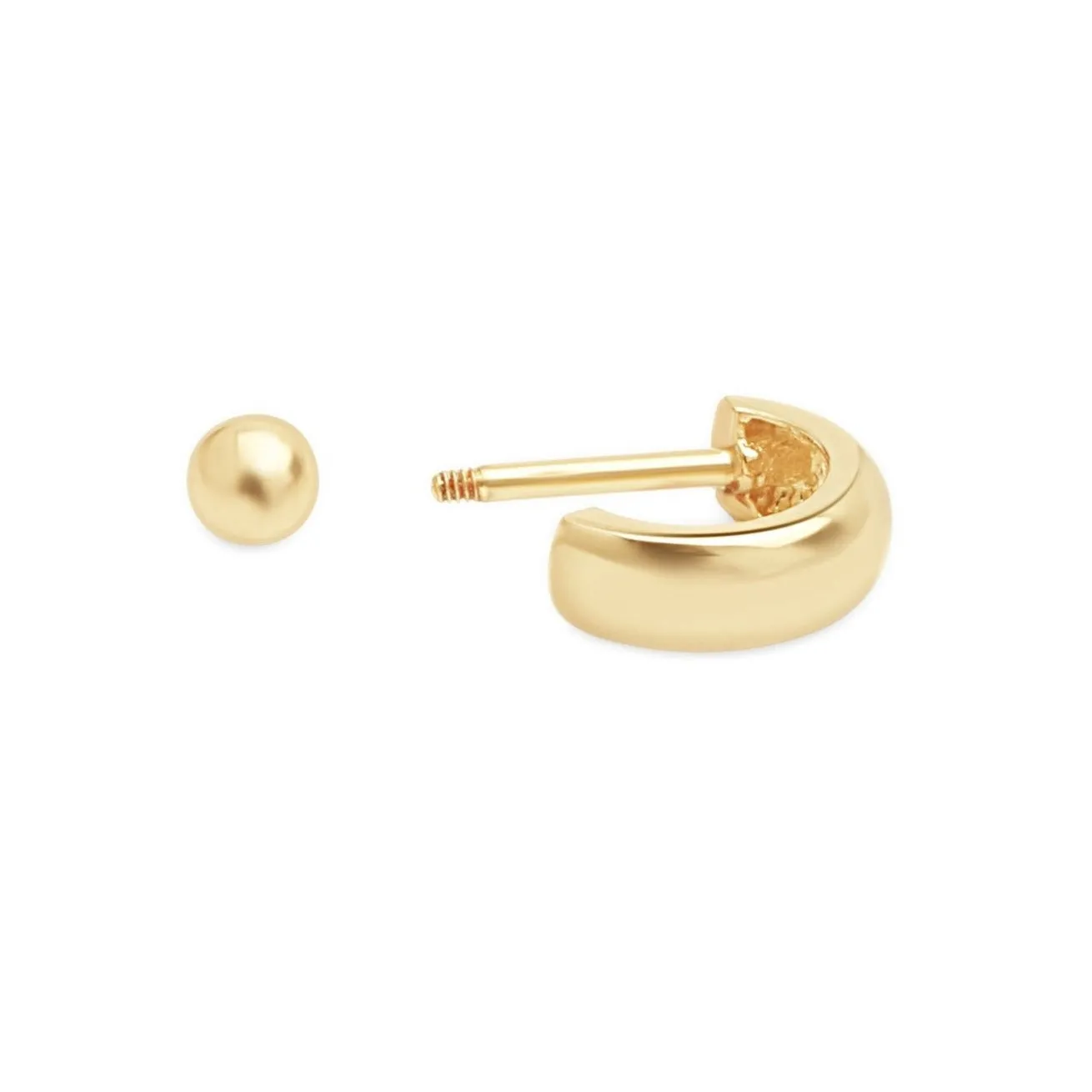 Bubble Hoop Illusion Ear Cuff Earring in Yellow Gold