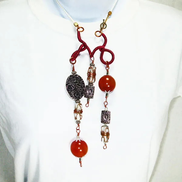 Calumina Beaded Wire Design Jewelry Necklace