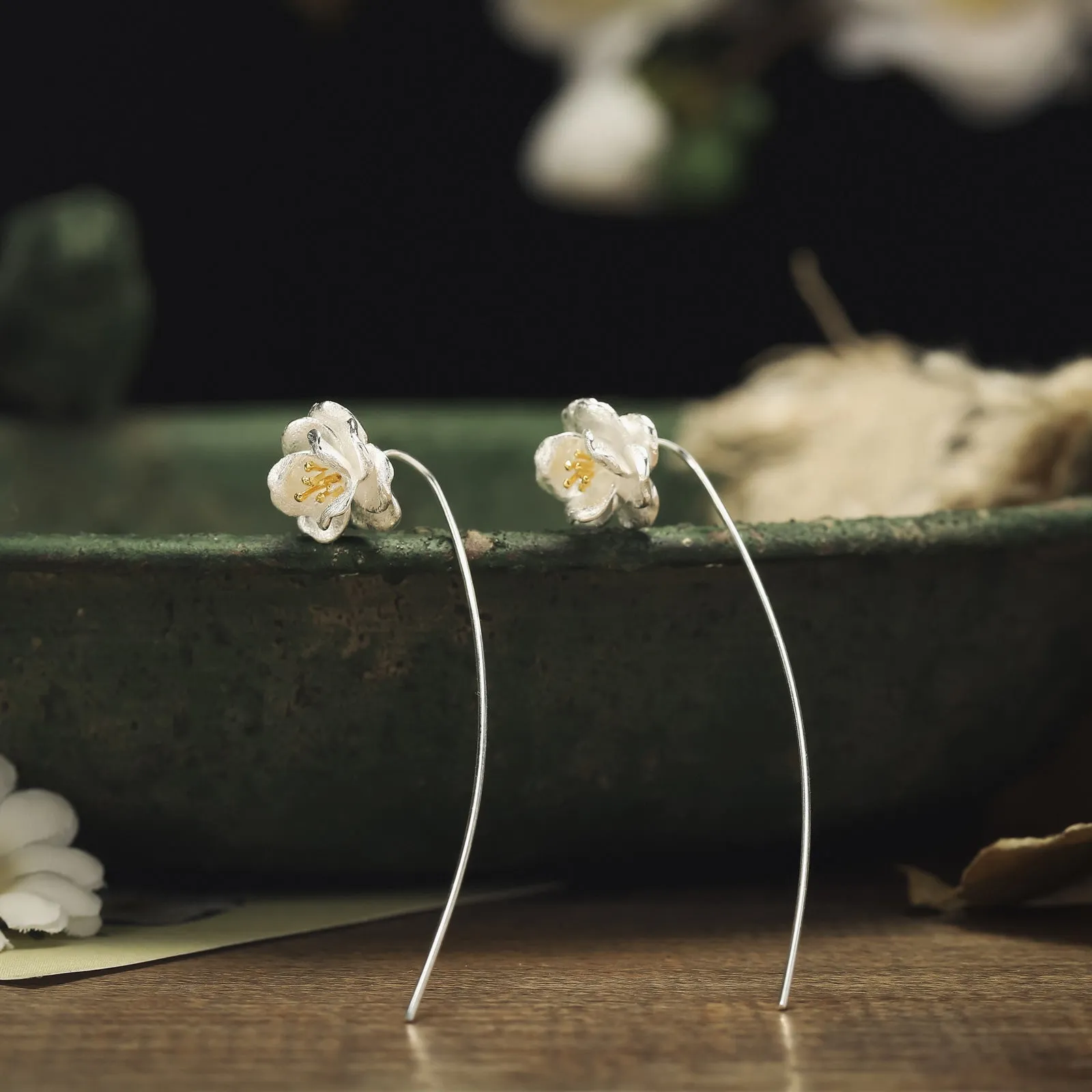 Camellia Hook Earrings