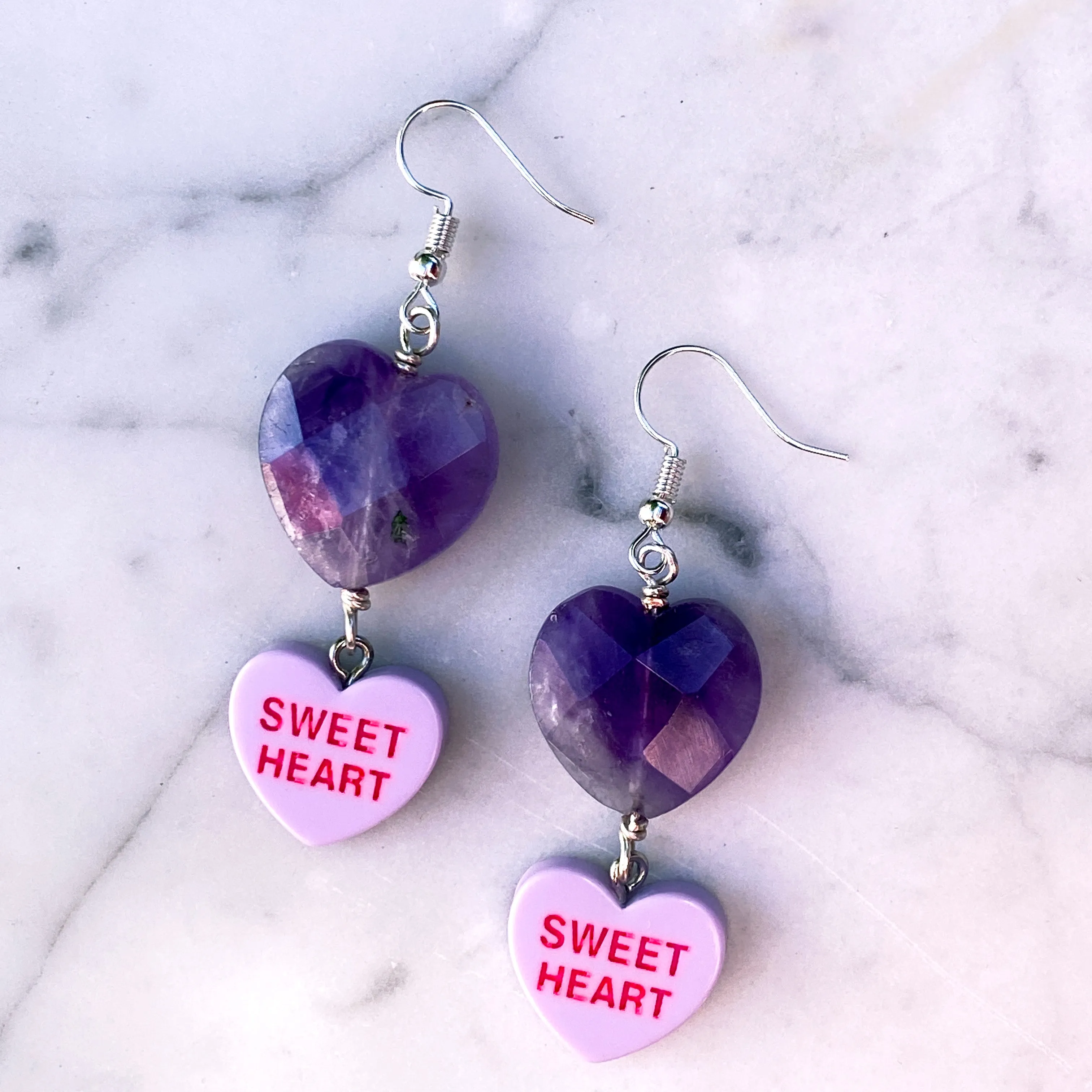 Candy Heart Dangle Earrings