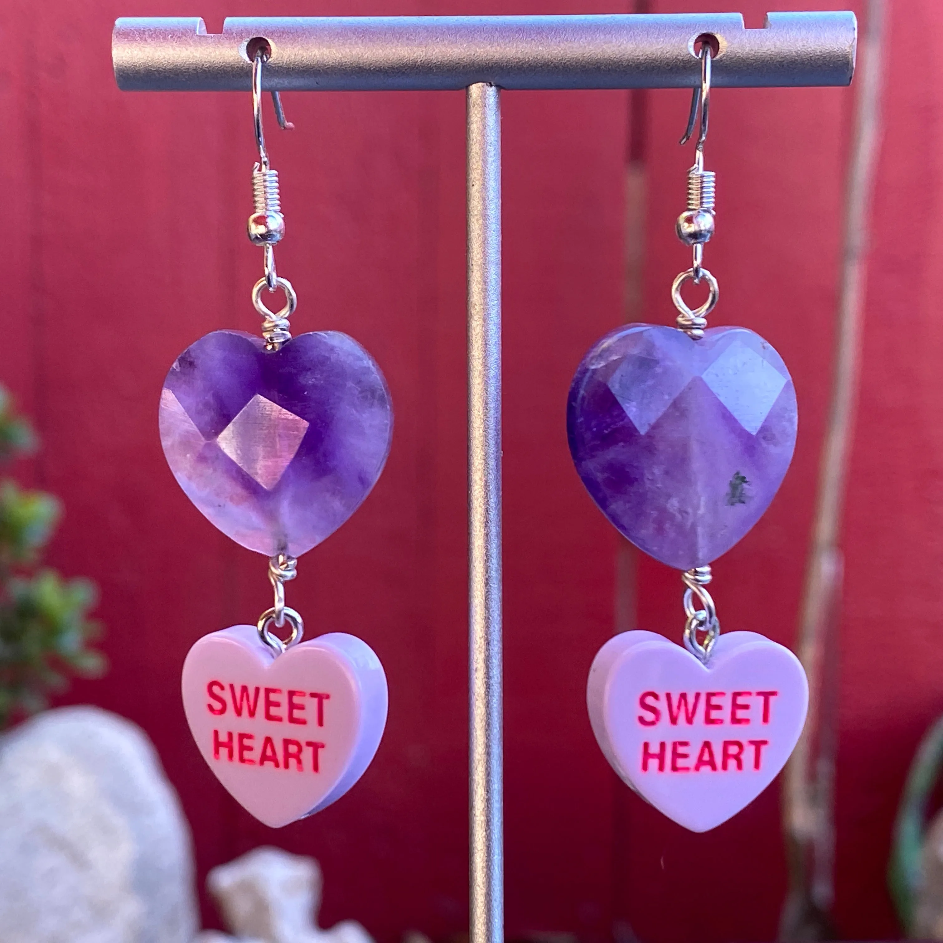 Candy Heart Dangle Earrings