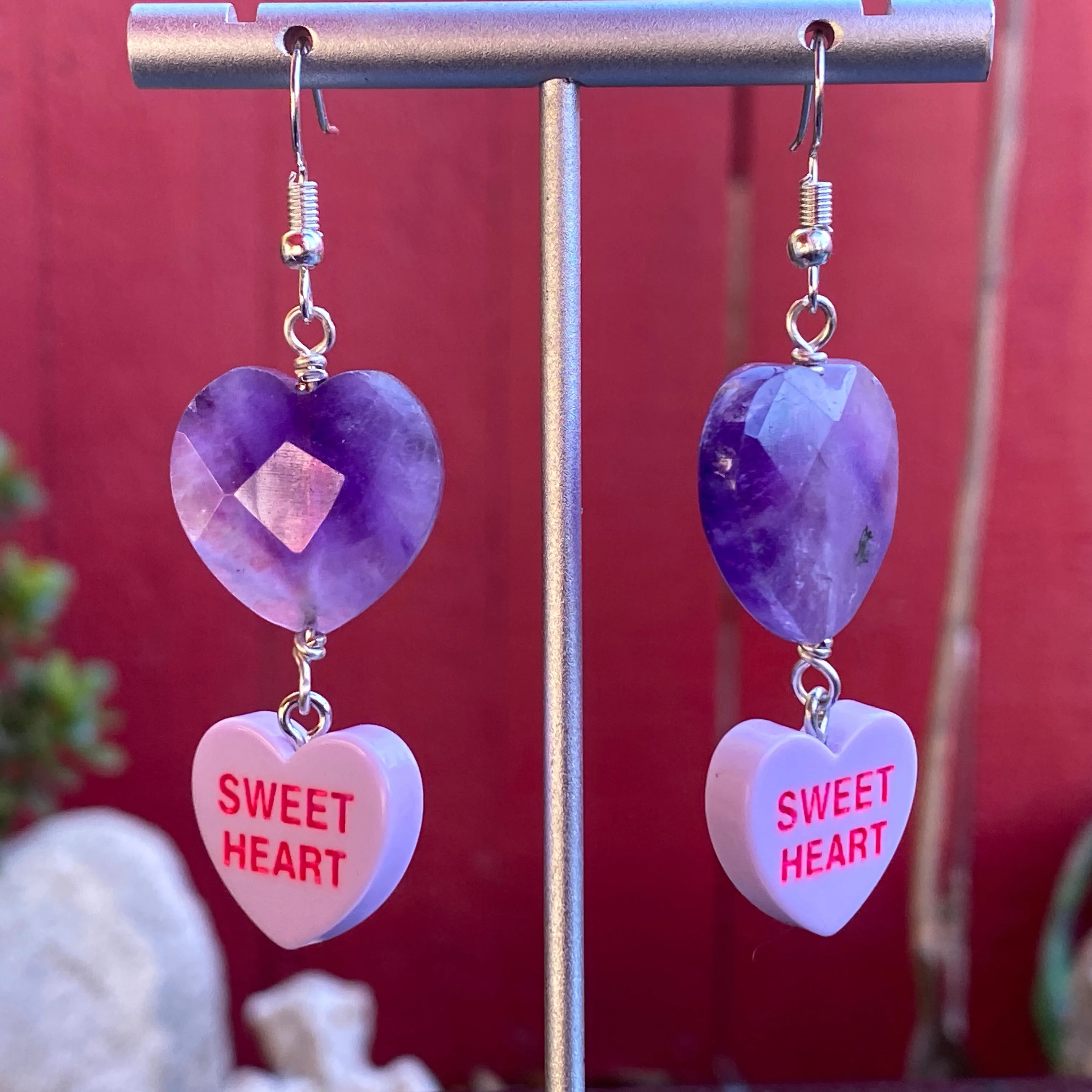 Candy Heart Dangle Earrings