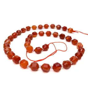 Carnelian 7mm Faceted Drums Bead Strand