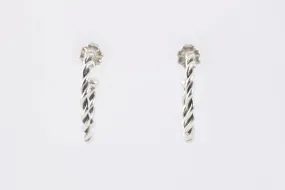 Carolyn Pollack 925 Silver Twisted Hoop Earrings (6.86g.)