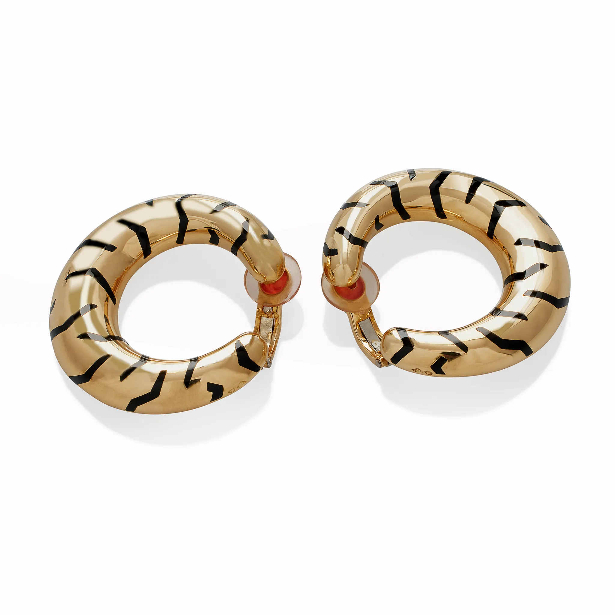 Cartier Paris Tiger Stripe Hoop Earrings