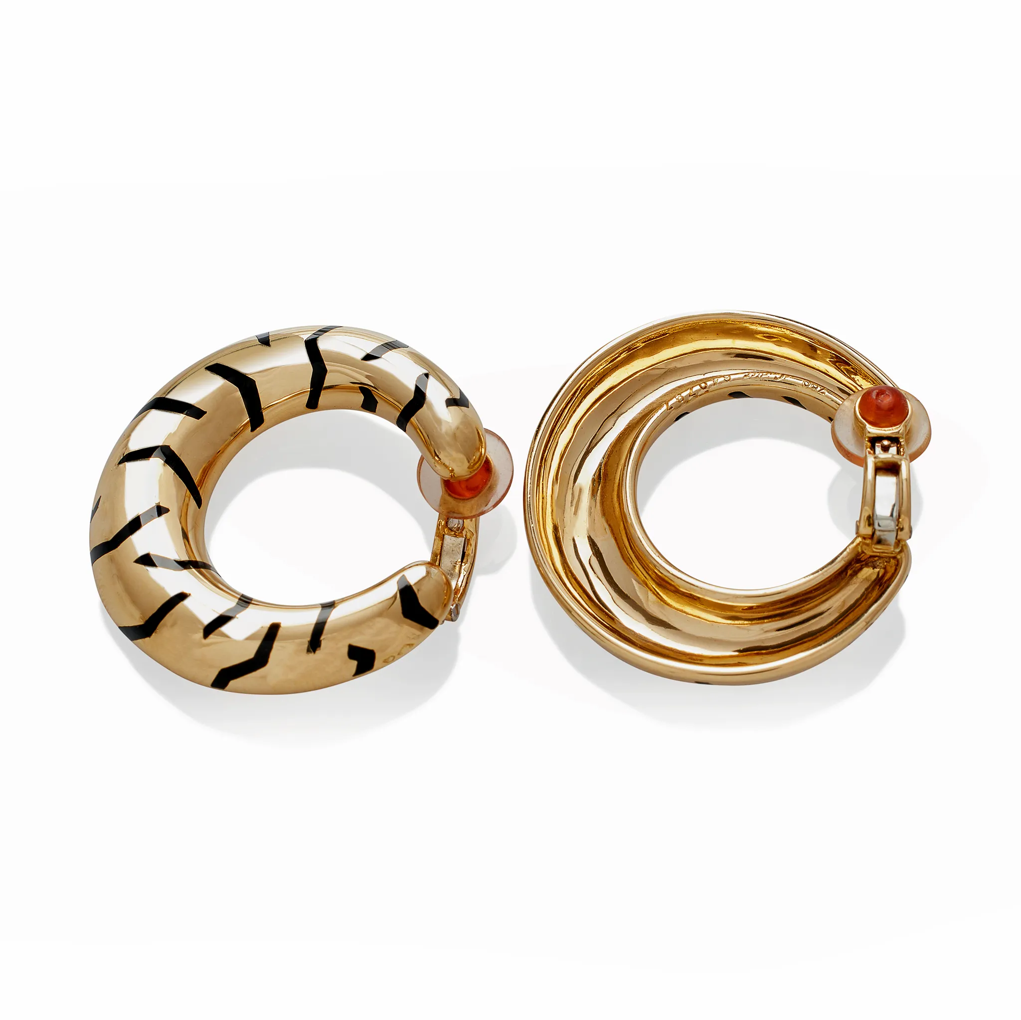 Cartier Paris Tiger Stripe Hoop Earrings