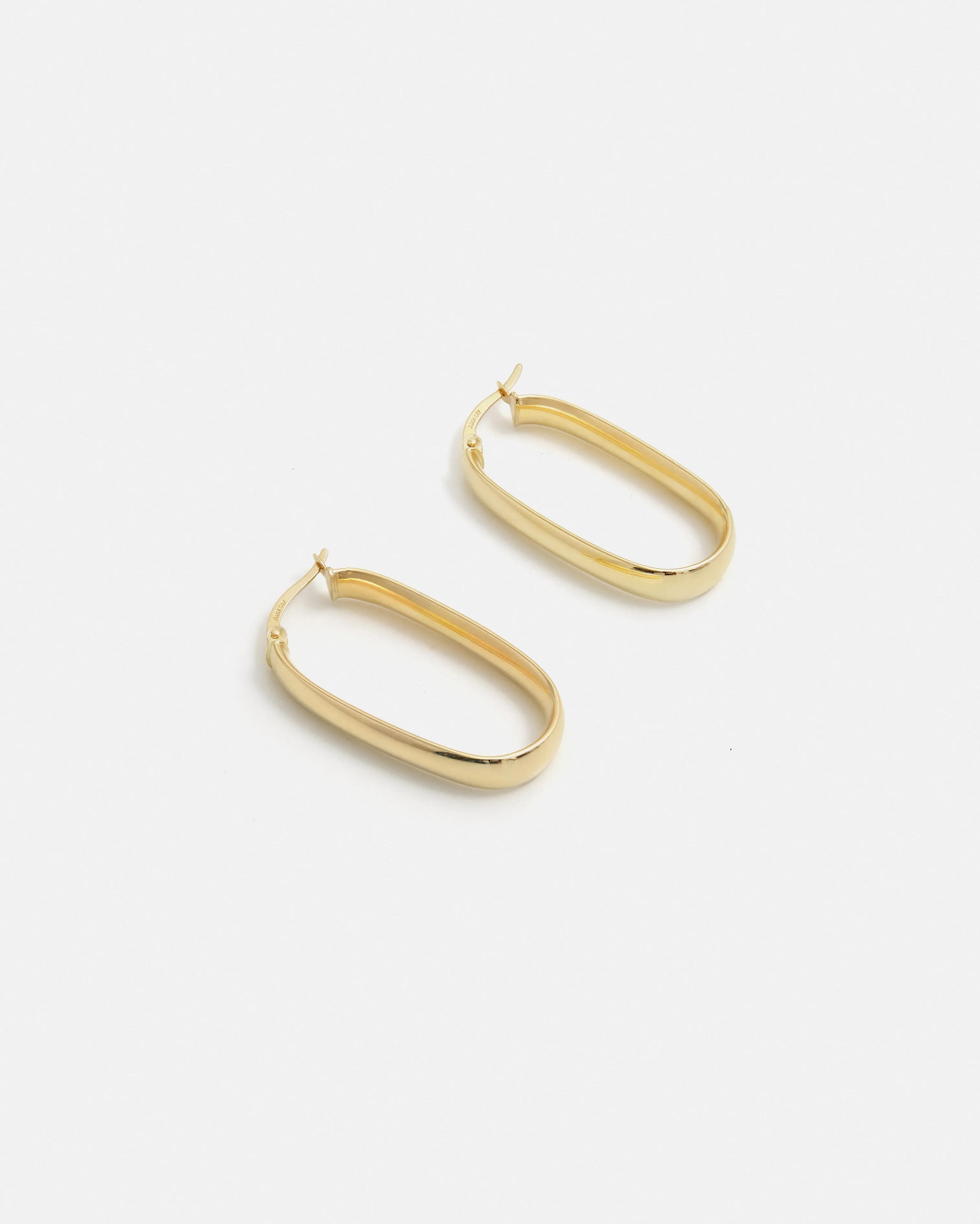 Chunky Oval Hoops in Gold