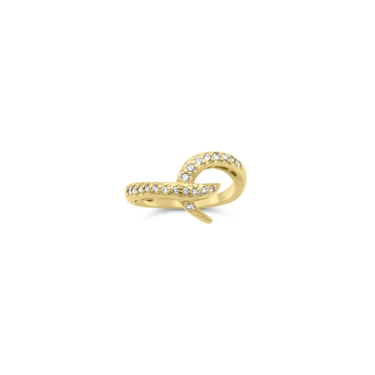 Clara - 14K Gold Diamond Pinky Hook Ring