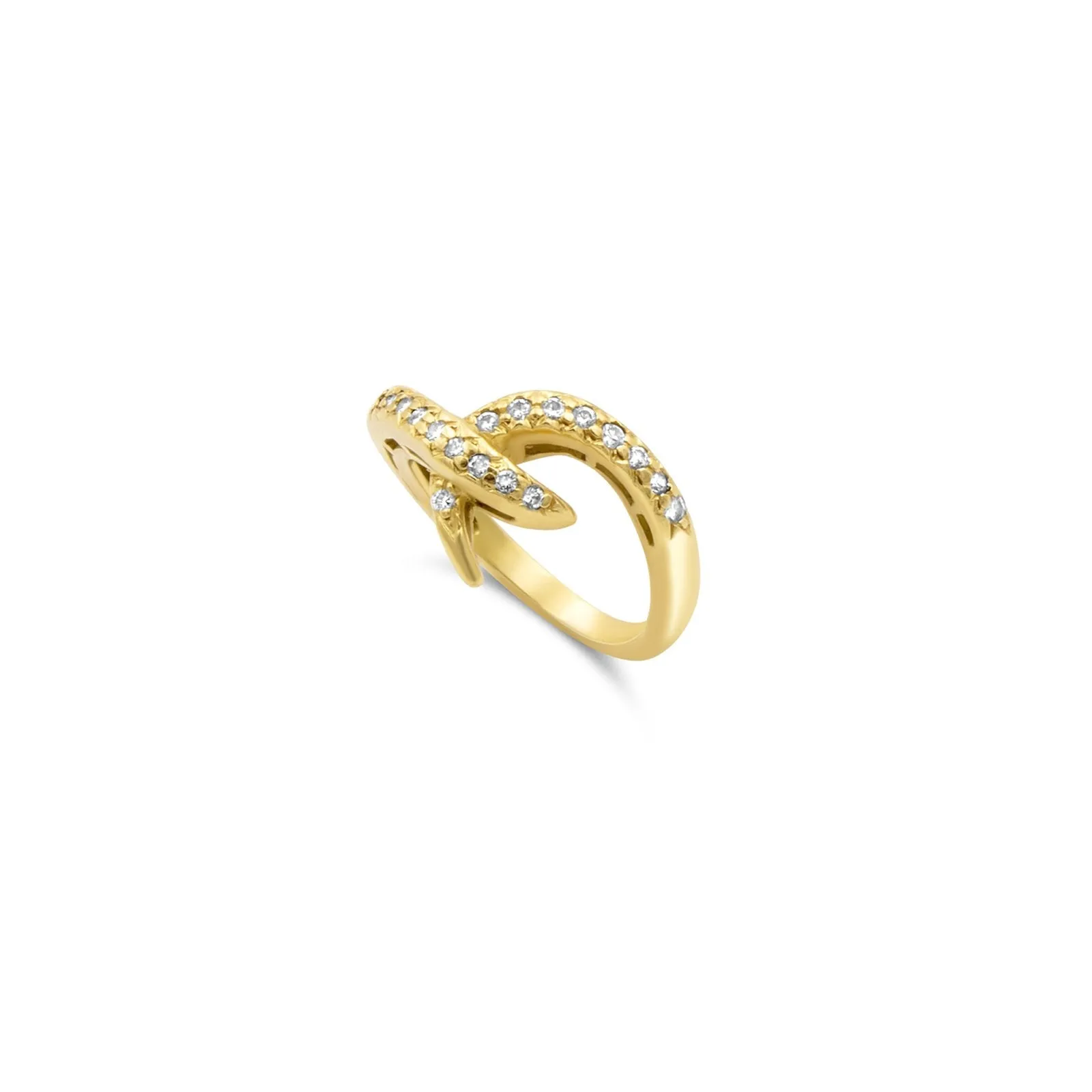 Clara - 14K Gold Diamond Pinky Hook Ring