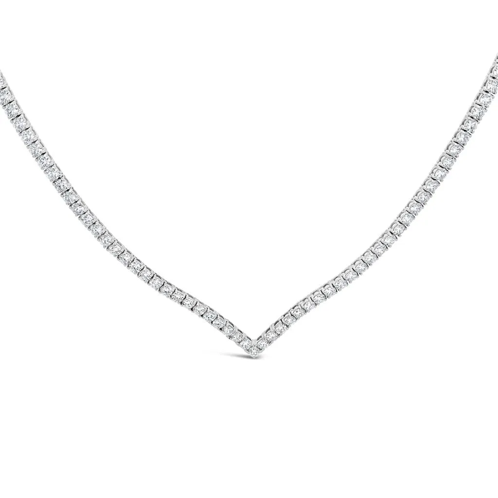 Clara by Martin Binder Diamond V Half Tennis Necklace (6.81 ct. tw.)