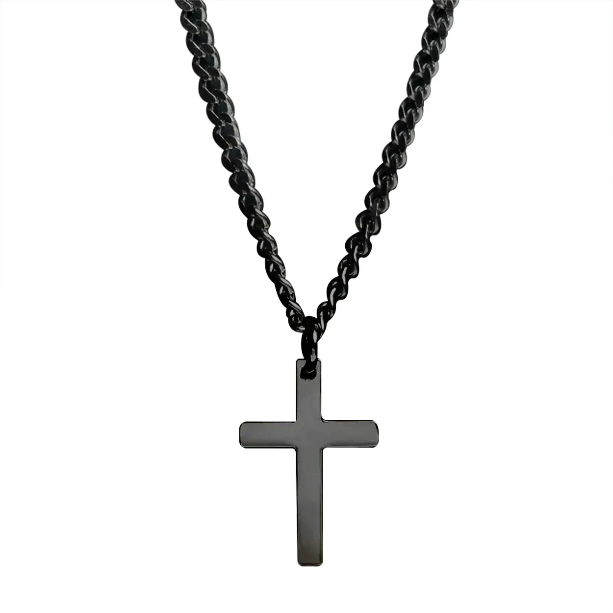 Cross Necklace 3mm Cuban Chain Necklace For Man Cross Pendant Necklace Gifts For Him Mens Father's Day Gift