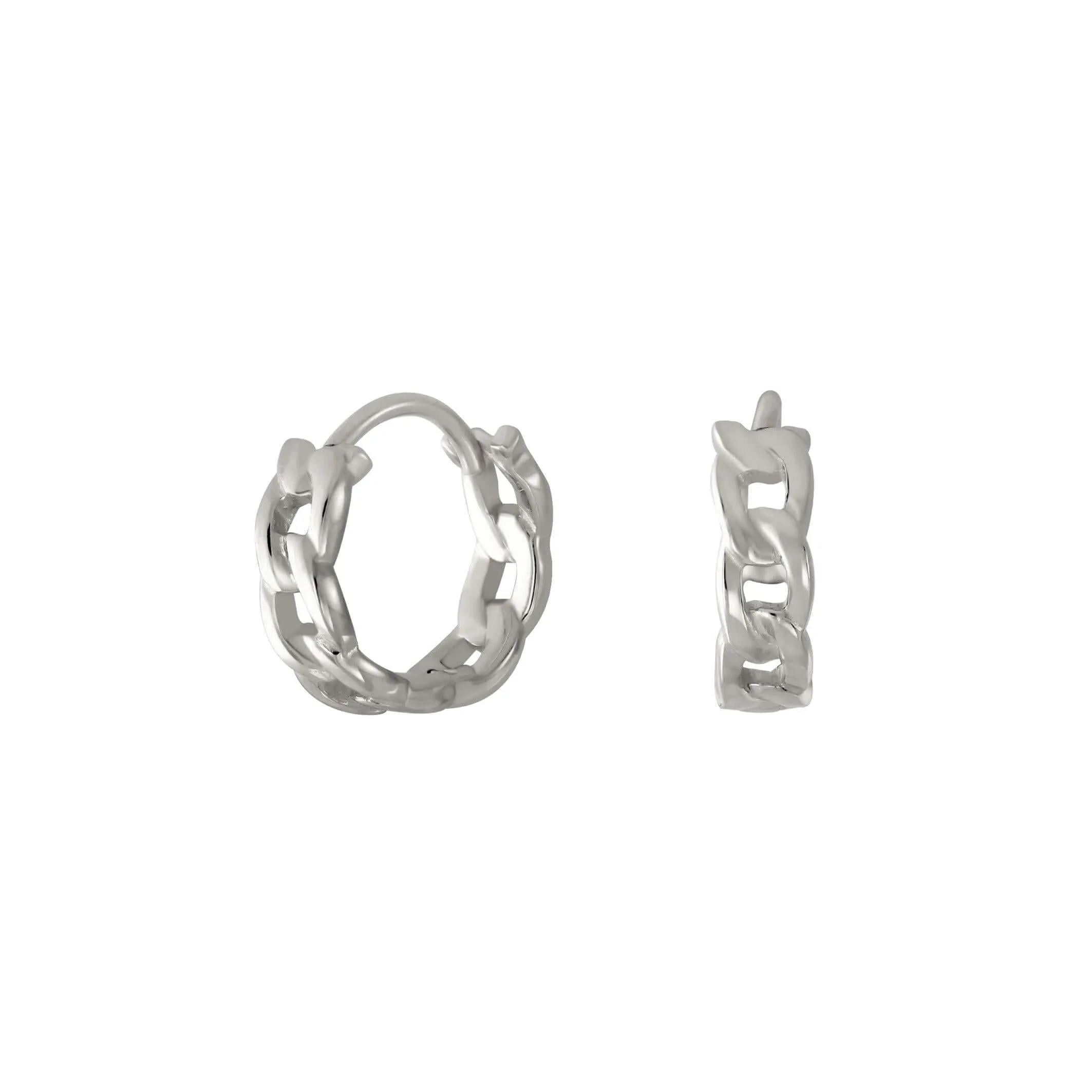 Cuban Chain Hoop Earrings