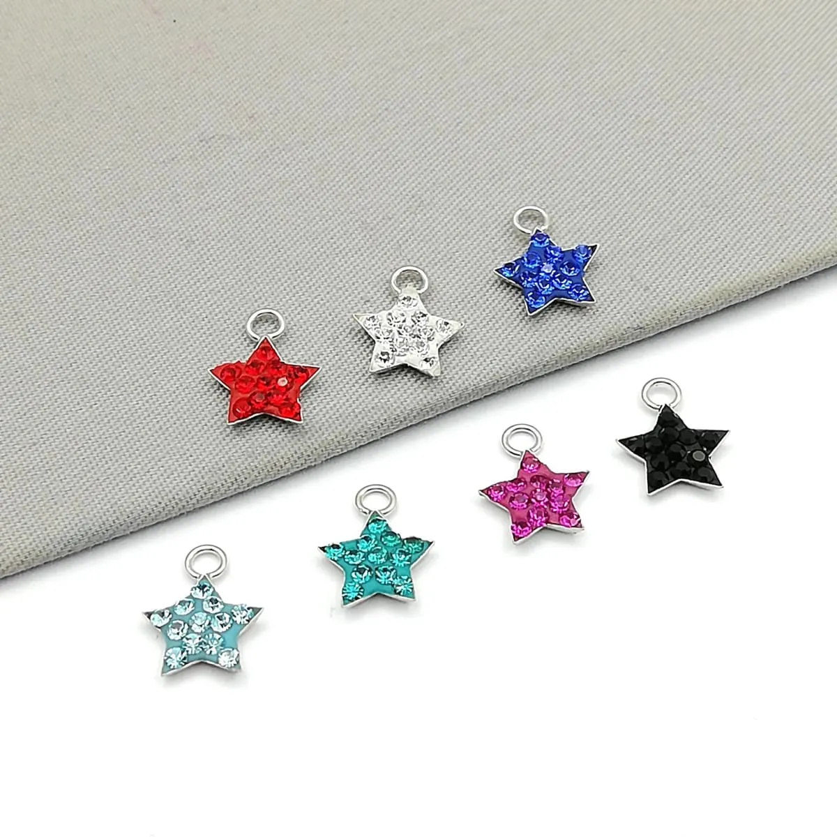 CZ Star Necklace, Celestial Jewelry, Cartilage Hoops, Gold Star Charm, Open Hoop Earrings, Tiny Crystal Charms, G10