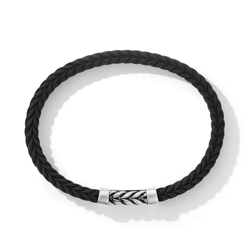 David Yurman Gents Chevron Black Rubber Bracelet 6MM