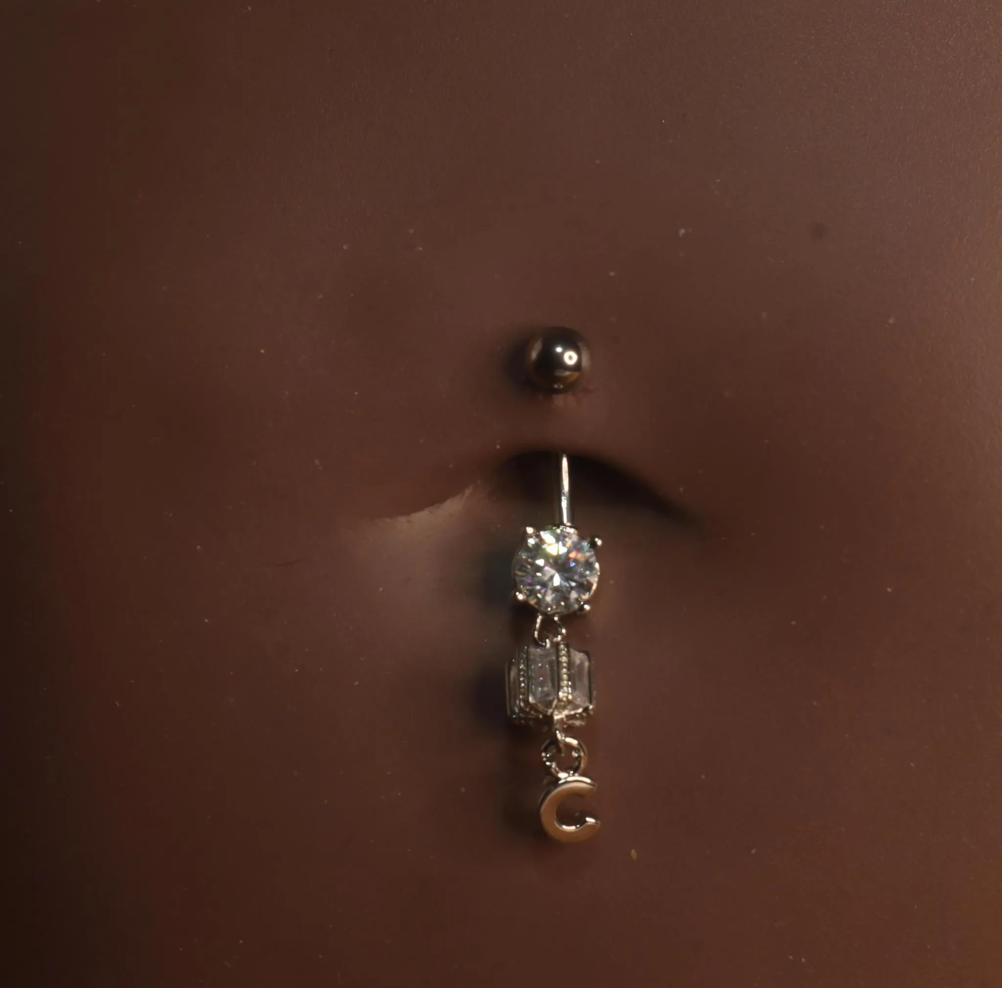 Diamond Square Dangle Navel Belly Piercing