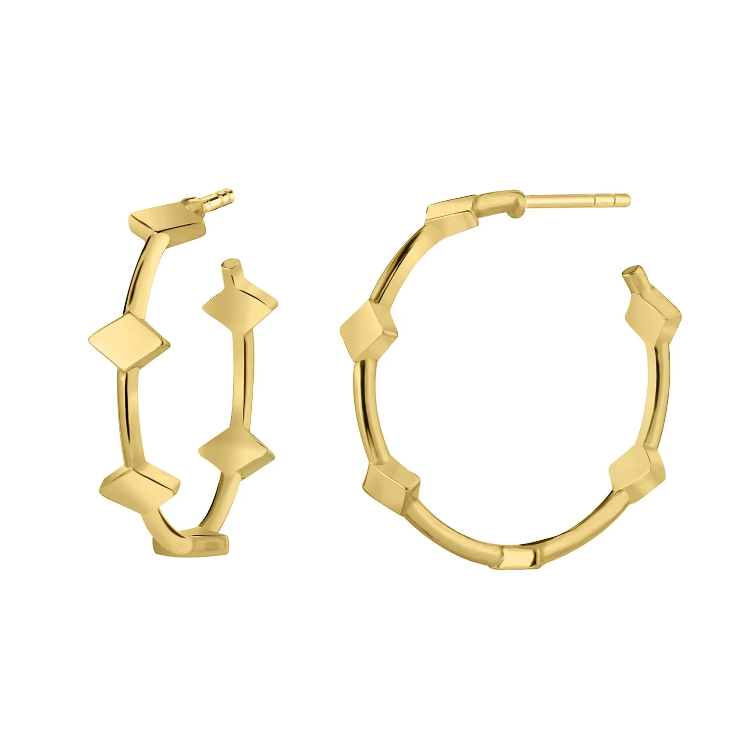 Diamond Station Hoop Earrings